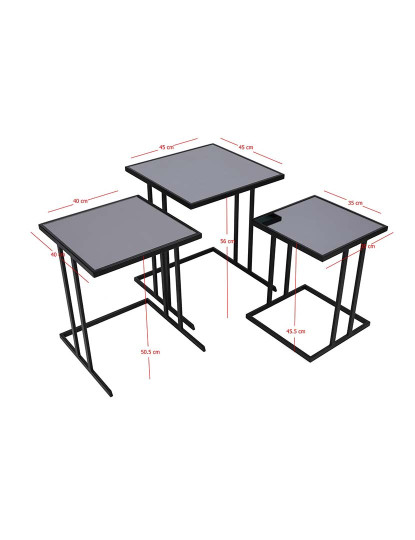 imagem de Mesa Aninhamento 3 peças Zen Preto9