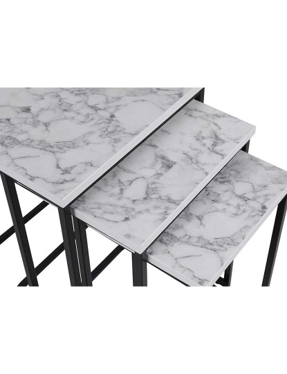 imagem de Mesa Aninhamento 3 peças Ce Metal Zigon Branco Preto5