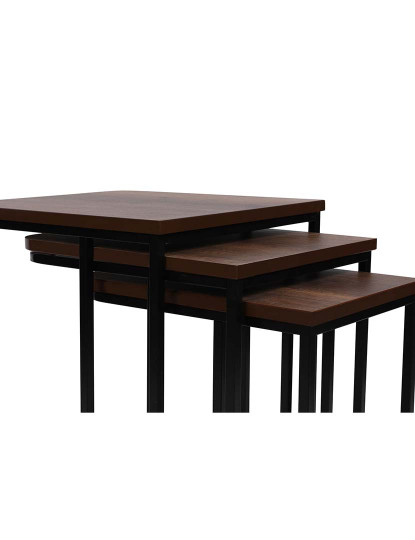 imagem de Mesa Aninhamento 3 peças Ce Metal Zigon Walnut Preto4