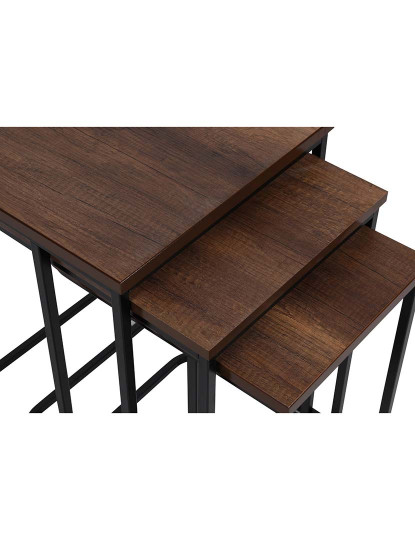 imagem de Mesa Aninhamento 3 peças Ce Metal Zigon Walnut Preto5