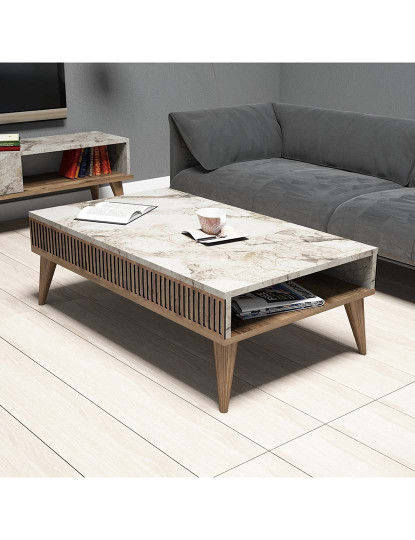 imagem de Mesa Apoio Walnut Branco1