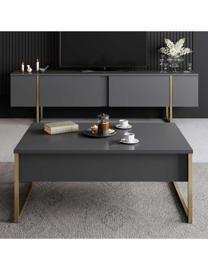 imagem de Mesa Centro Luxe Antracite Dourado2