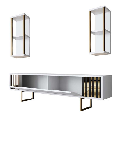 imagem de Combinação Living Room Furniture Dourado Line Branco Dourado9