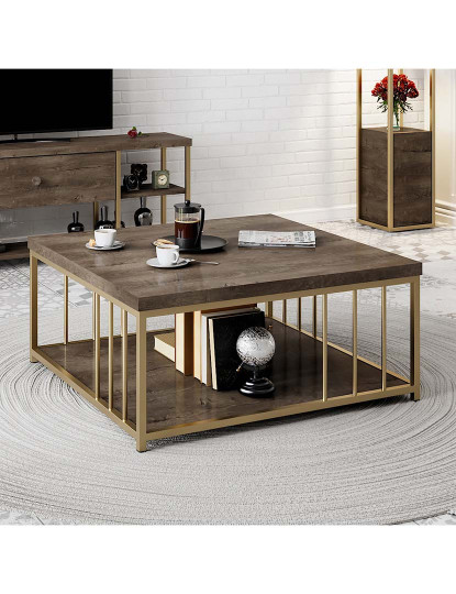 imagem de Mesa Centro Zenn Walnut Dourado1