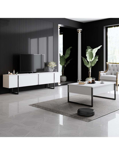 imagem de Mesa Centro Luxe Branco Preto3