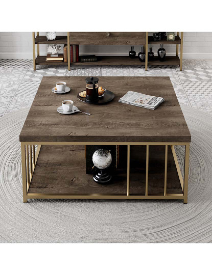 imagem de Mesa Centro Zenn Walnut Dourado2