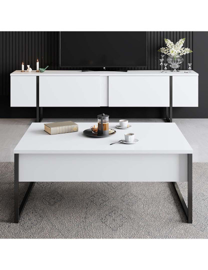 imagem de Mesa Centro Luxe Branco Preto2