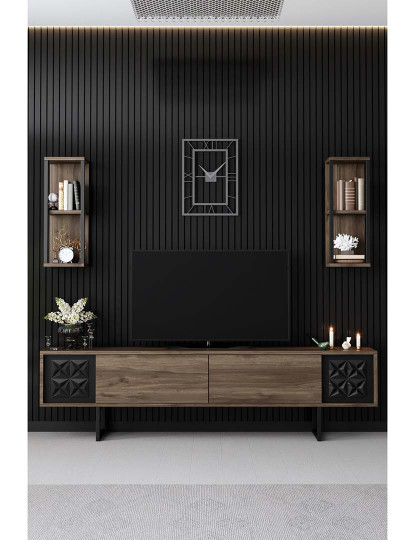 imagem de Combinação Living Room Furniture Preto Line Set Walnut Preto3