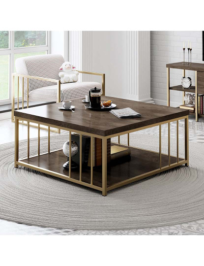 imagem de Mesa Centro Zenn Walnut Dourado3