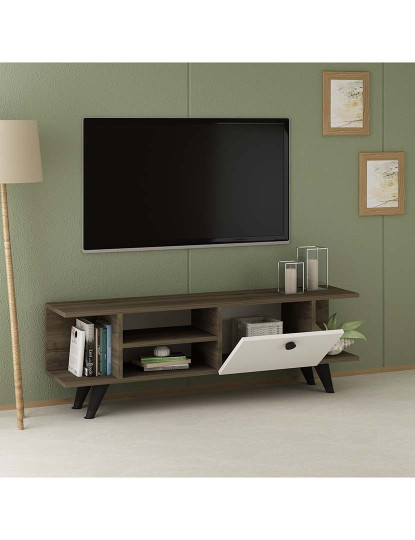 imagem de Móvel Tv dil Walnut Branco2