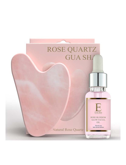 imagem de Óleo Facial Rose Blossom Glow 30ml + Quartzo Rosa Gua sha1