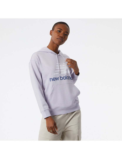 imagem de Hoodie Senhora NB Essentials Stacked Logo Oversized Pullover  Cinza1