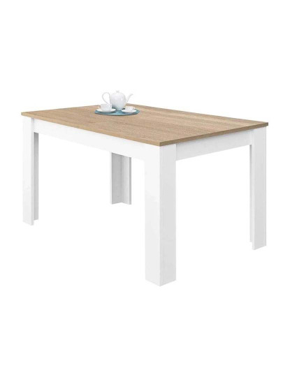 imagem de Mesa Refeição Extensível Pratico Carvalho/Branco3