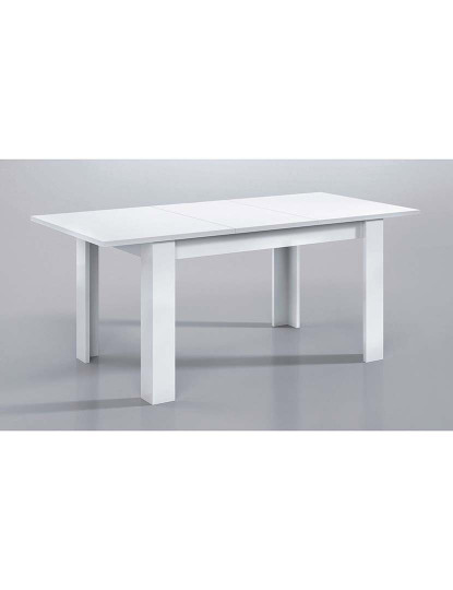 imagem de Mesa Refeição Extensível Branco Lacado2