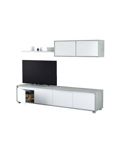 imagem de Conjunto Móvel TV Home Cinza/Branco1