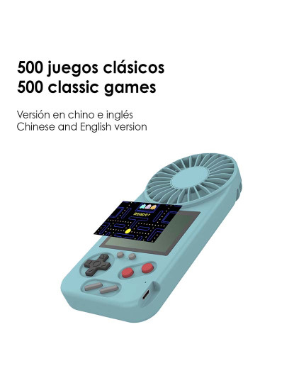 imagem de Consola portátil D-5 com 500 jogos e ventoinha incorporada Azul6