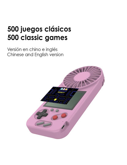 imagem de Consola portátil D-5 com 500 jogos e ventoinha incorporada Rosa6