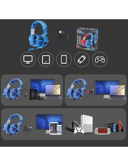 imagem de Auriculares Gaming Led Azul5