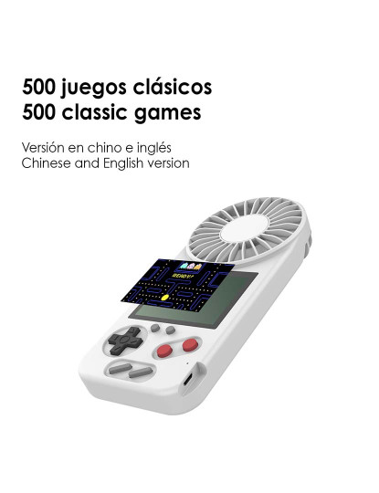 imagem de Consola portátil D-5 com 500 jogos e ventoinha incorporada Branco 6