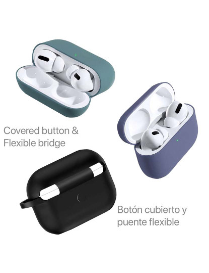 imagem de Capa de Silicone para Base de Carregamento Airpods Pro, c/ Mosquetão Preto5