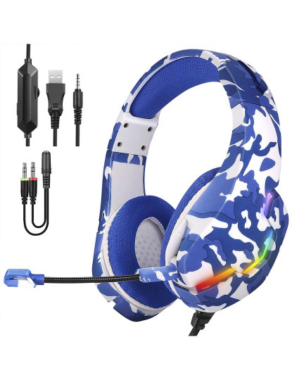 imagem de Headset J10 Ultra-Flexível Premium Azul Camuflado1