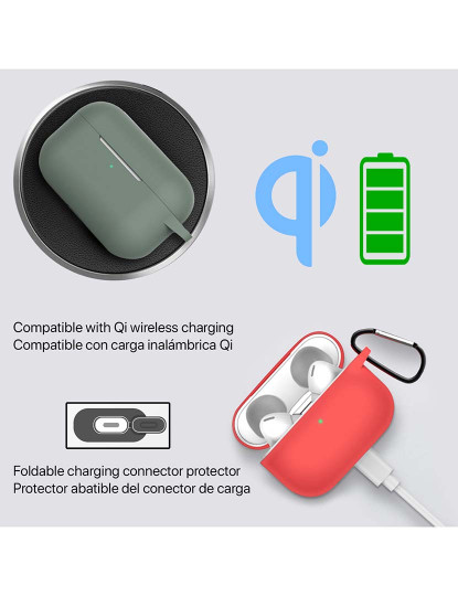 imagem de Capa de Silicone para Base de Carregamento Airpods Pro, c/ Mosquetão Preto4