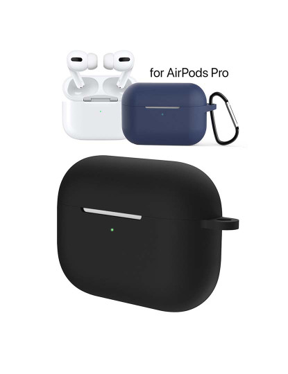 imagem de Capa de Silicone para Base de Carregamento Airpods Pro, c/ Mosquetão Preto1