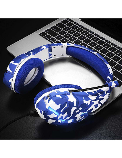 imagem de Headset J10 Ultra-Flexível Premium Azul Camuflado2