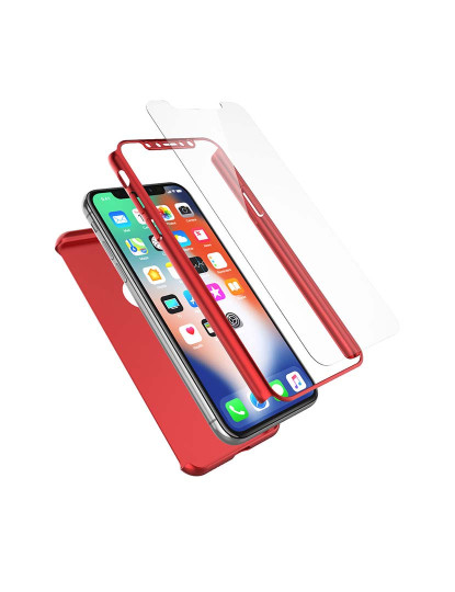 imagem de Capa Vidro Temperado iPhone X Vermelho2