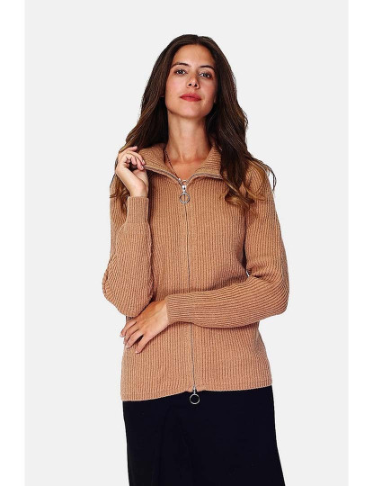 imagem de Cardigan Senhora Camel Escuro1