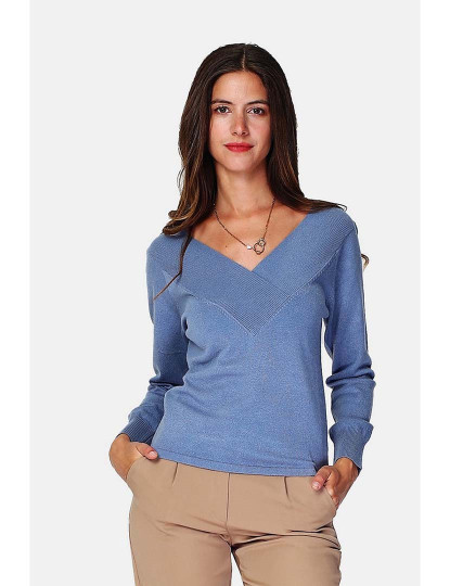 imagem de Sweatshirt Senhora Azul e Cinza1