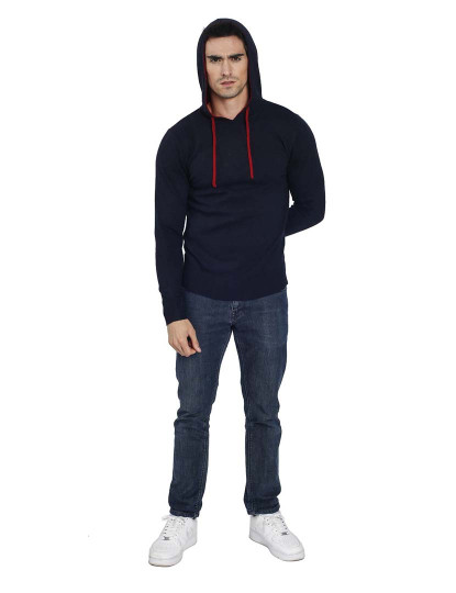 imagem de Sweatshirt Homem Azul Escuro e Vermelho3