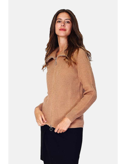 imagem de Cardigan Senhora Camel Escuro2