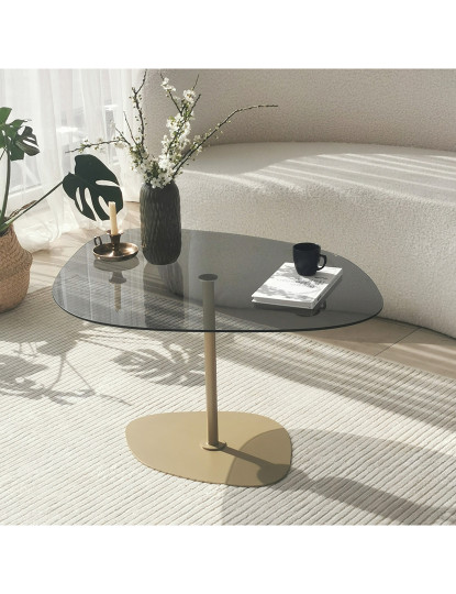 imagem de Mesa de Centro Soho Cinza Escuro<br>Dourado3