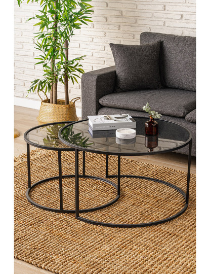 imagem de Conjunto de mesa de centro preto cinza 80 602