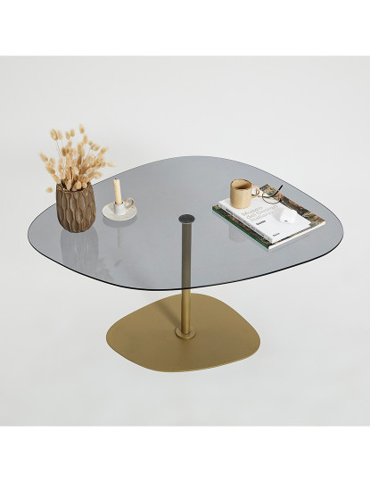 imagem de Mesa de Centro Soho Cinza Escuro<br>Dourado6