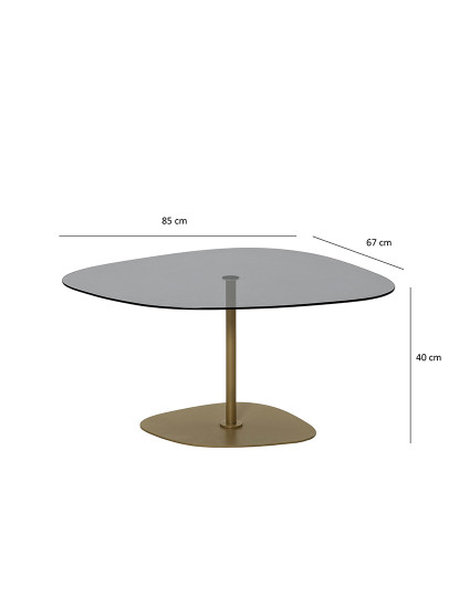 imagem de Mesa de Centro Soho Cinza Escuro<br>Dourado9