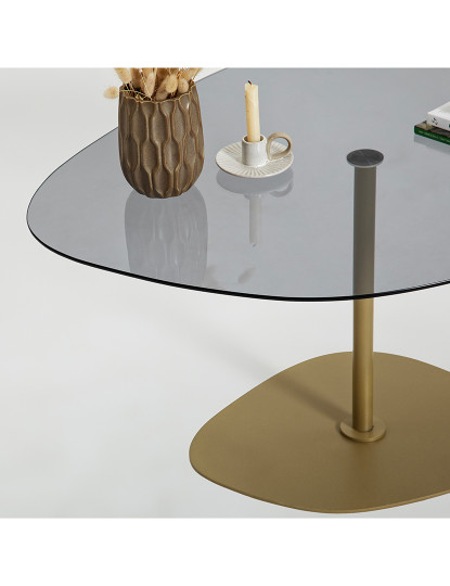 imagem de Mesa de Centro Soho Cinza Escuro<br>Dourado7