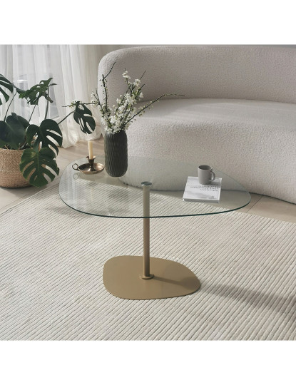 imagem de Mesa de Centro Soho Transparente<br>Dourado4