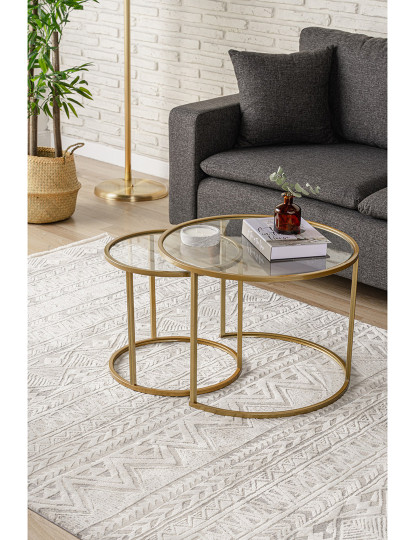 imagem de Conjunto de Mesa de Centro Dourado Transparente 60 422