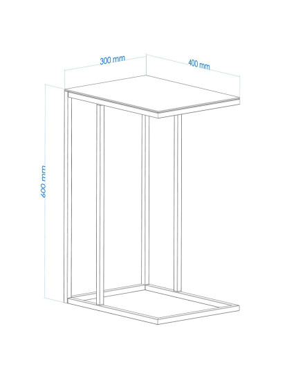 imagem de Mesa lateral Alaska C Vidro Fumado Preto9