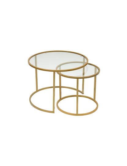 imagem de Conjunto de Mesa de Centro Dourado Transparente 60 424