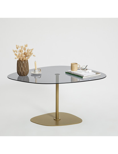 imagem de Mesa de Centro Soho Cinza Escuro<br>Dourado5