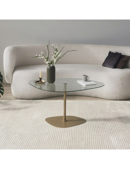 imagem de Mesa de Centro Soho Transparente<br>Dourado3