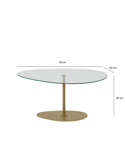 imagem de Mesa de Centro Porto Transparente<br>Dourado9