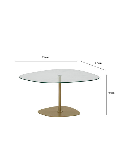 imagem de Mesa de Centro Soho Transparente<br>Dourado10