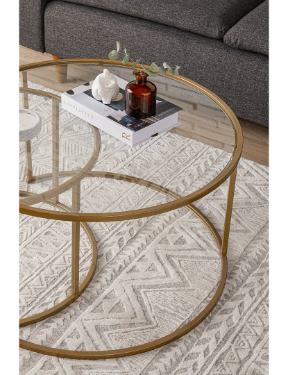 imagem de Conjunto de Mesa de Centro Dourado Transparente 80 603