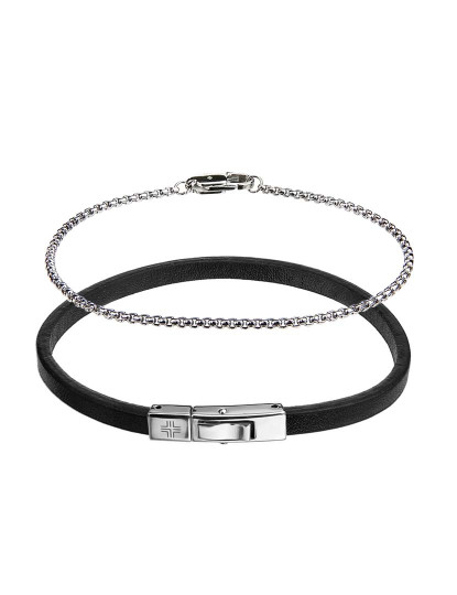 imagem de Pulseira Philip Blanc Homem Preto e Prateado1