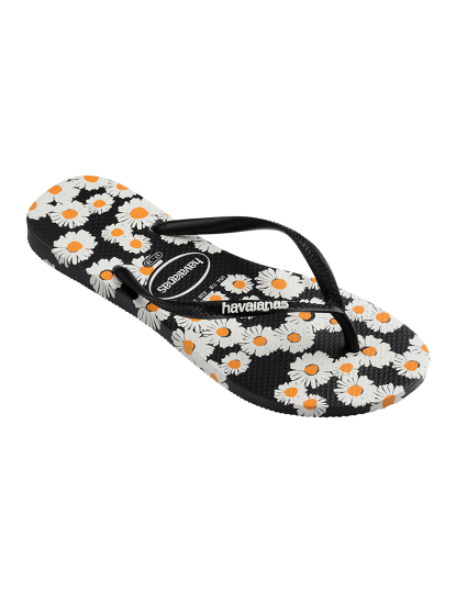 imagem de Havaianas Senhora Slim Daisy Caitti Branco e Preto1