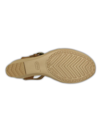 imagem de Sandália Crocs Leighii Anklestrap Graphic Wdg Castanho Claro E Dourado4